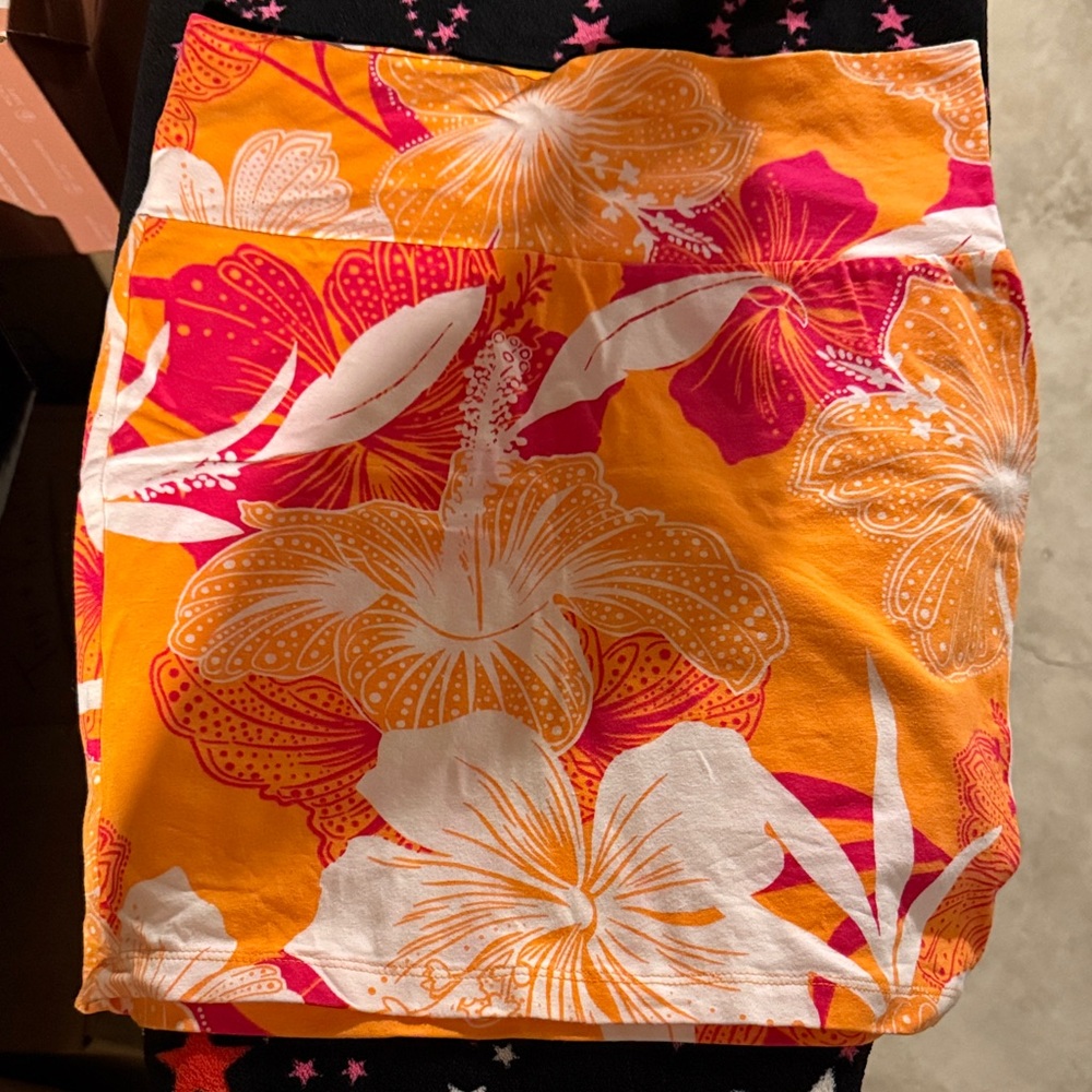 Charlotte Russe Floral Orange Skirt